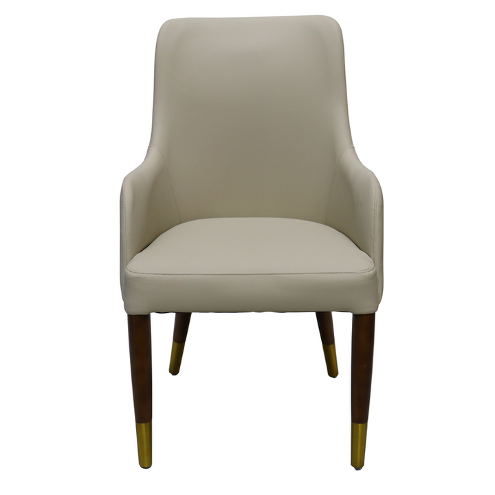 Leisuremod Viva Collection Modern Wooden Dining Armchair in Taupe