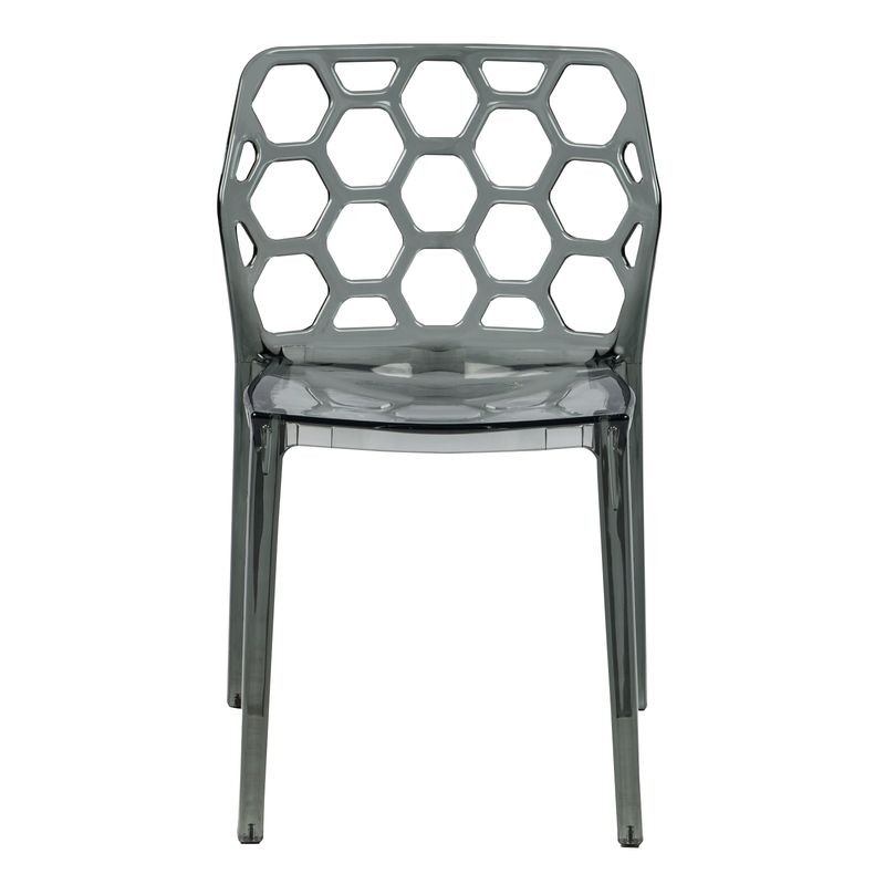 LeisureMod Modern Dynamic Dining Chair Transparent Black Photo.