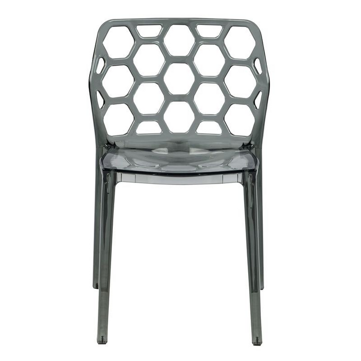 LeisureMod Modern Dynamic Dining Chair Transparent Black Photo.