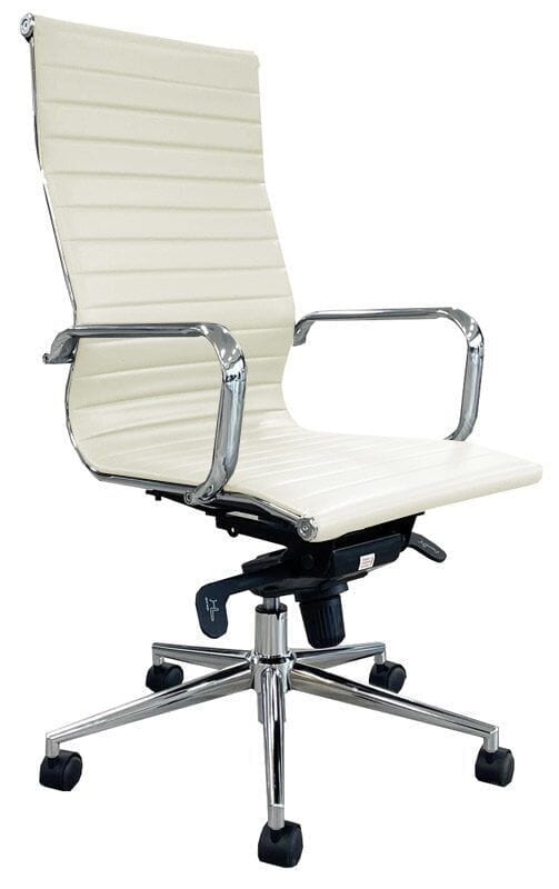Modern Classic High Back Office Chair Ivory White