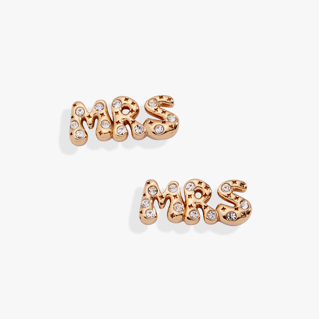 'Mrs.' Bubble Crystal Stud Earrings