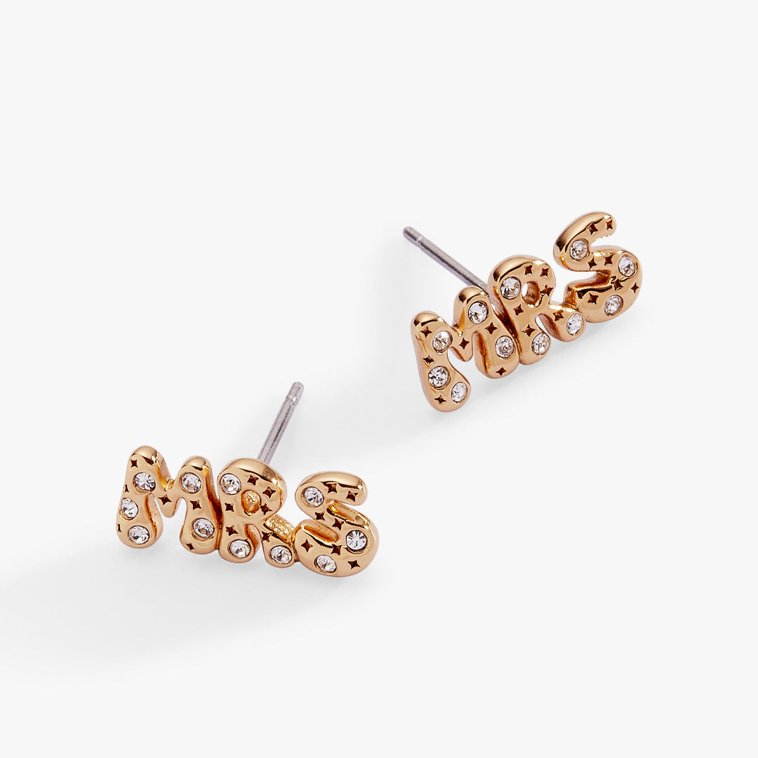 'Mrs.' Bubble Crystal Stud Earrings