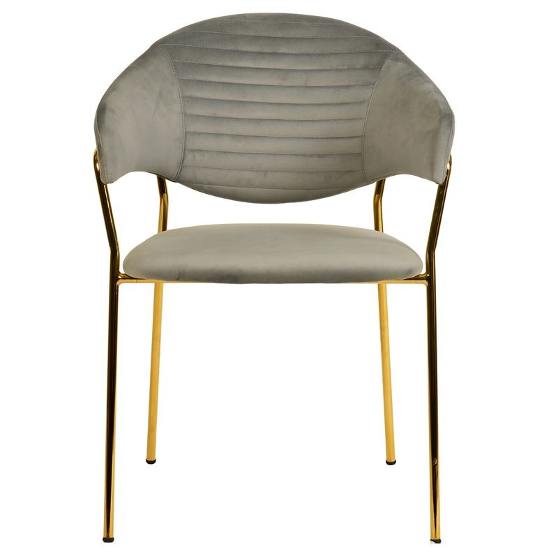 LeisureMod Bella Collection Modern Dining Chair in Light Grey Zoomed In.