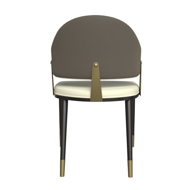 LeisureMod Aria Series Modern Dining Chair in Toupe Back View.