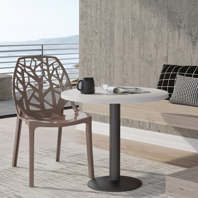 LeisureMod Modern Cornelia Dining Chair Solid Taupe