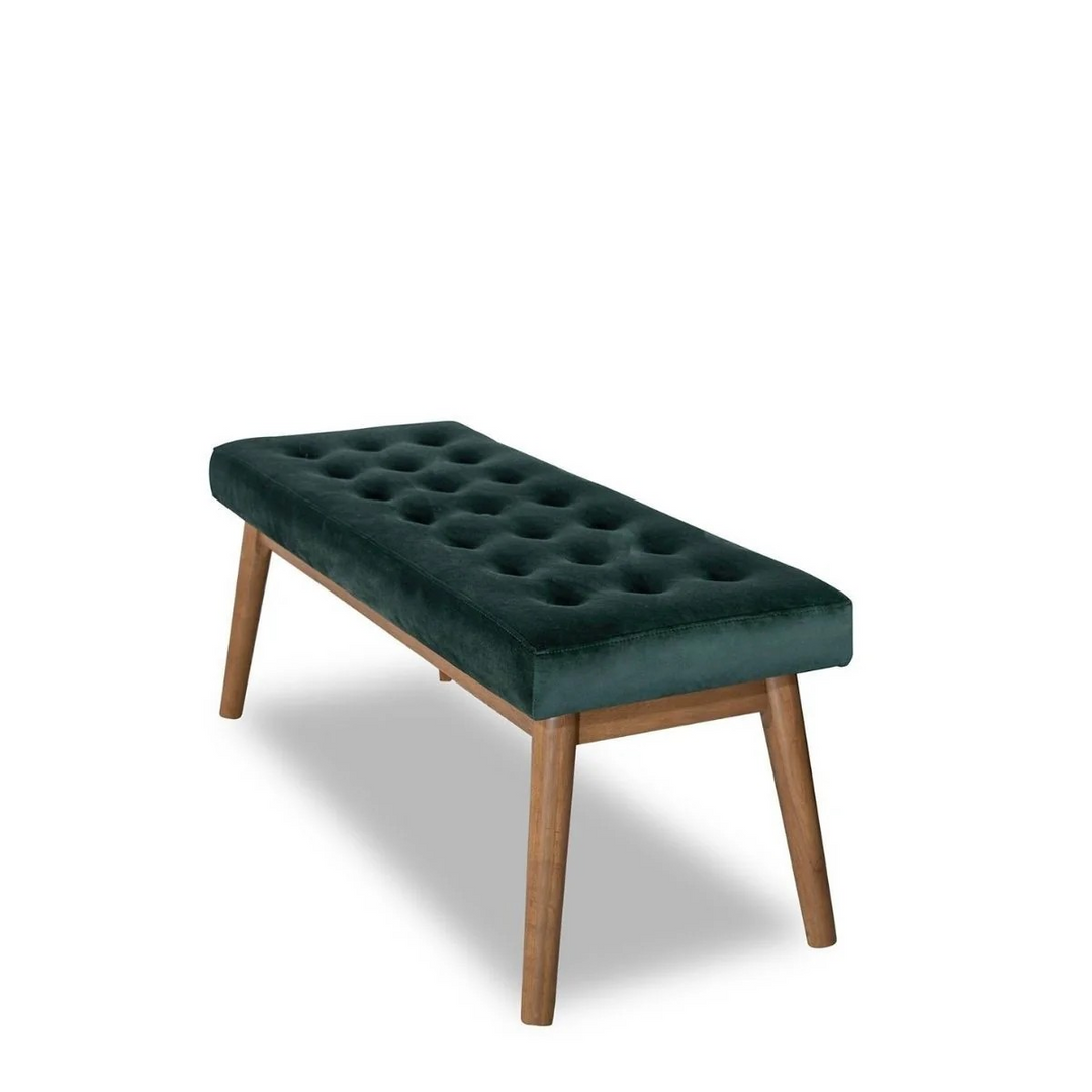Delilah Modern Bench Green Velvet Photo.