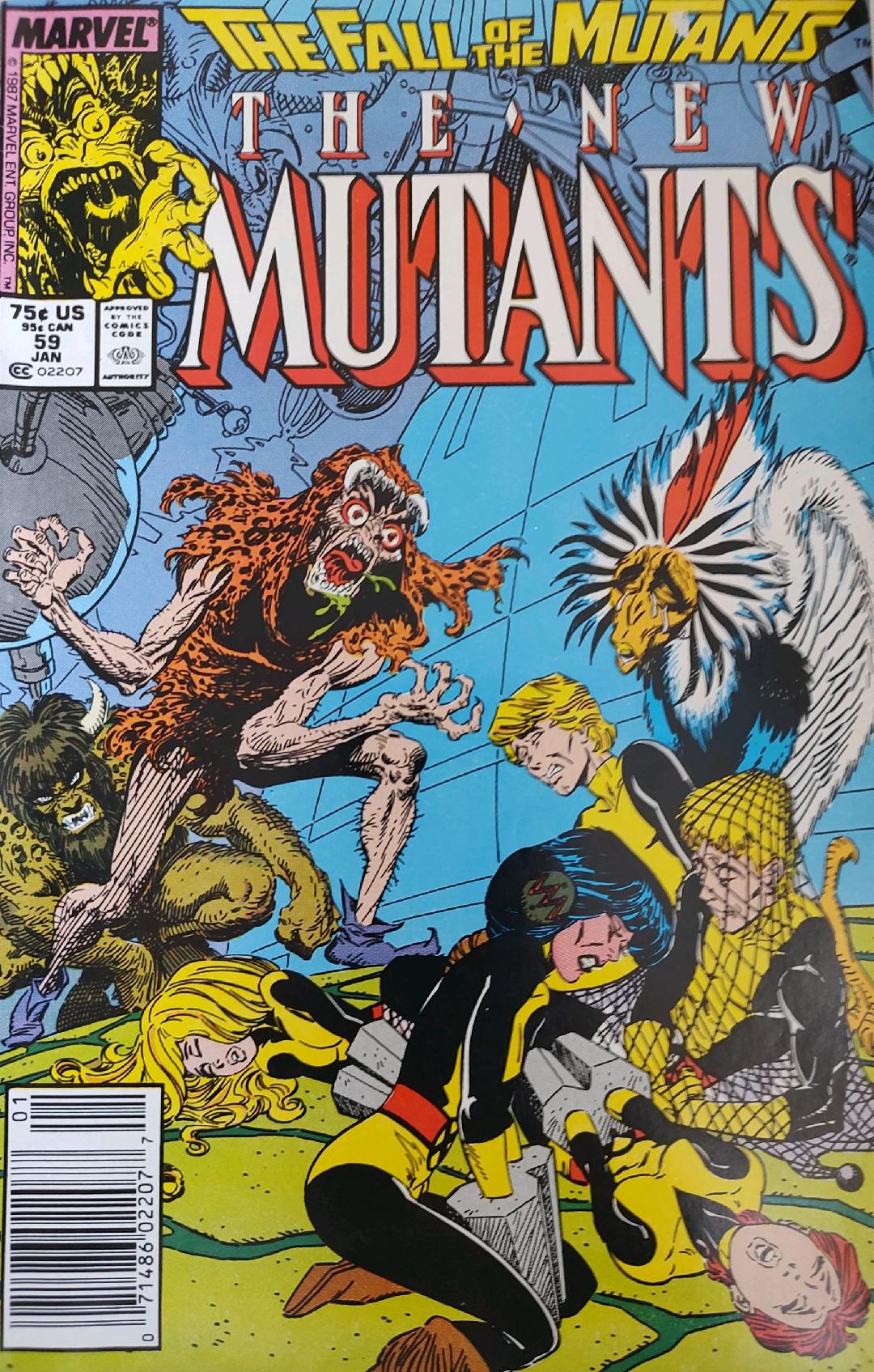 The New Mutants #59 The Fall of the Mutants Comic Book Cover