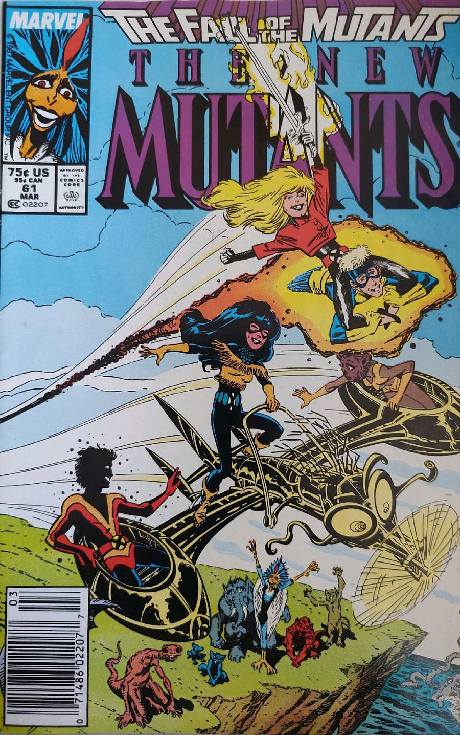 The New Mutants #61 The Fall of the Mutants Comic Book Cover