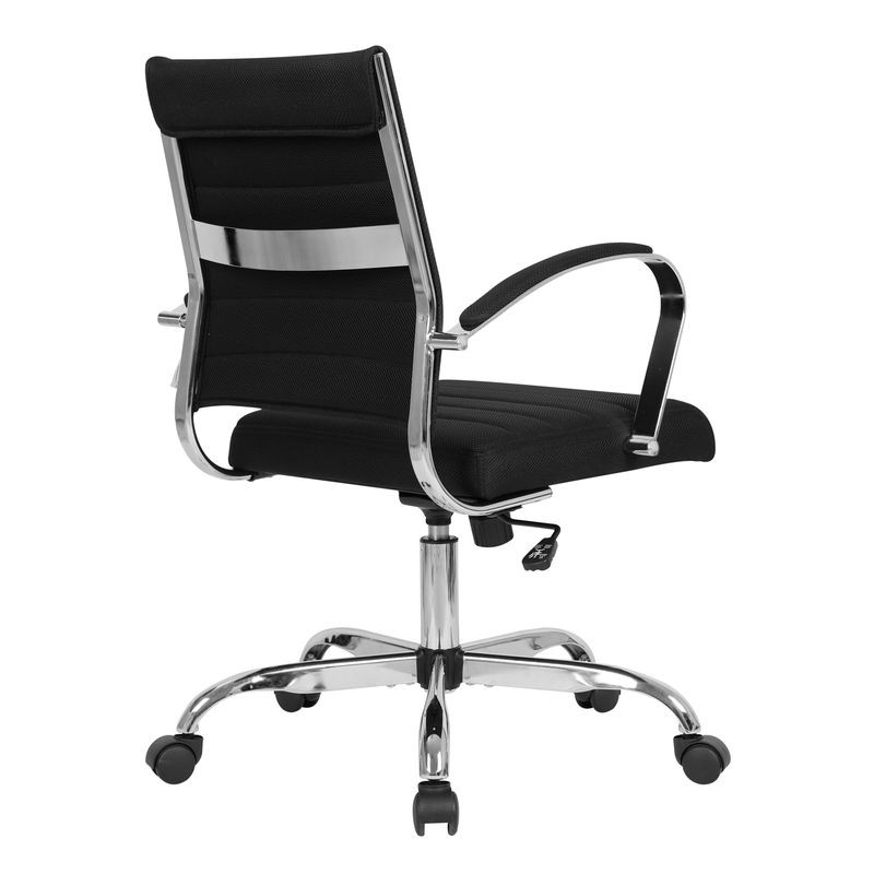 LeisureMod Benmar Home Mesh Office Chair in Black Back View.