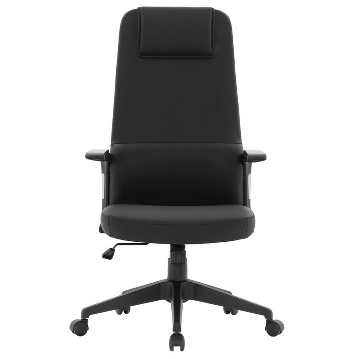 LeisureMod Nexa Collection Modern Office Chair in Black Front View.