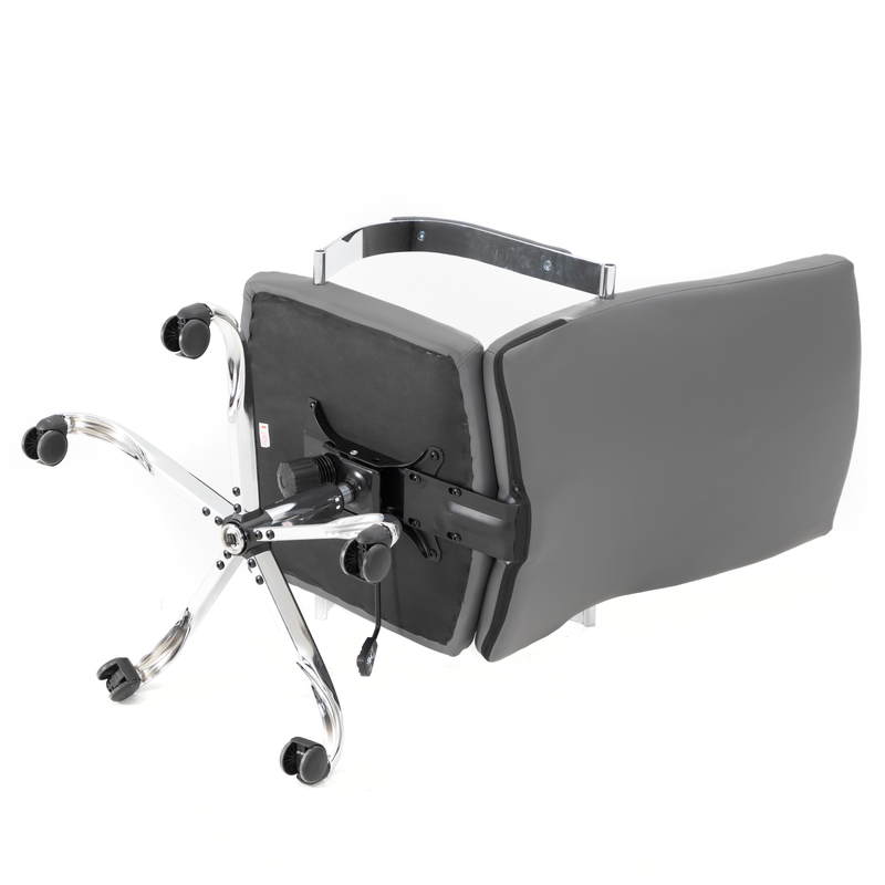 LeisureMod Sonora Modern High-Back Leather Office Chair Grey Bottom.