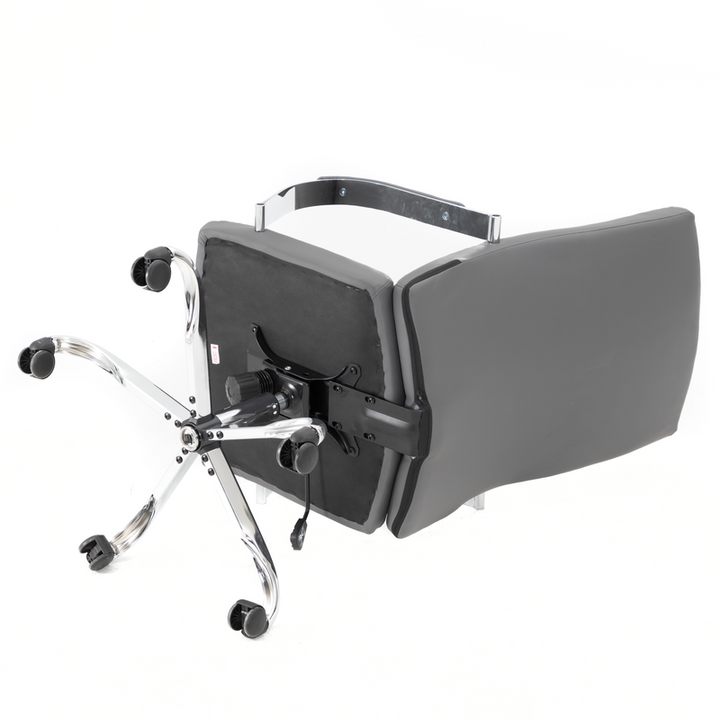LeisureMod Sonora Modern High-Back Leather Office Chair Grey Bottom.
