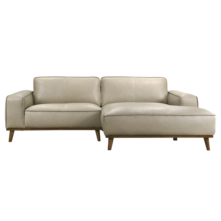 Kerrville Beige Leather Right Sectional Sofa