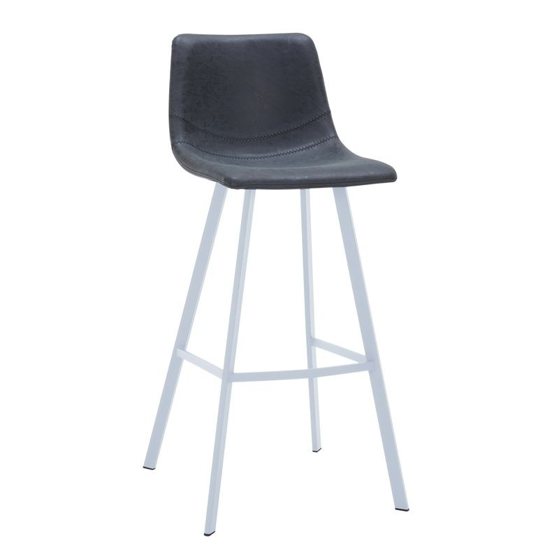 Elland Bar Stool Charcoal Black with White Base