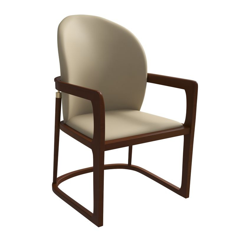 LeisureMod Svelta Elegant Wooden Dining Chair in Toupe