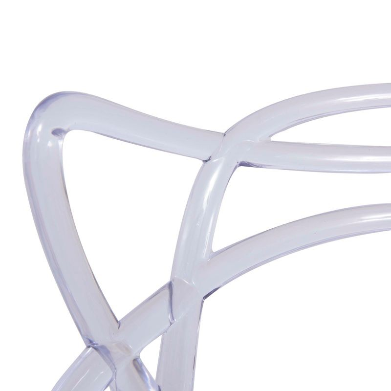 LeisureMod Milan Modern Wire Design Chair Clear Details.