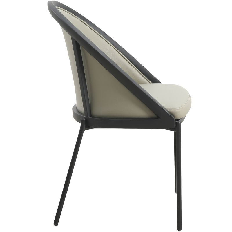 LeisureMod Urbane Collection Modern Dining Chair With Olive Green Side View.