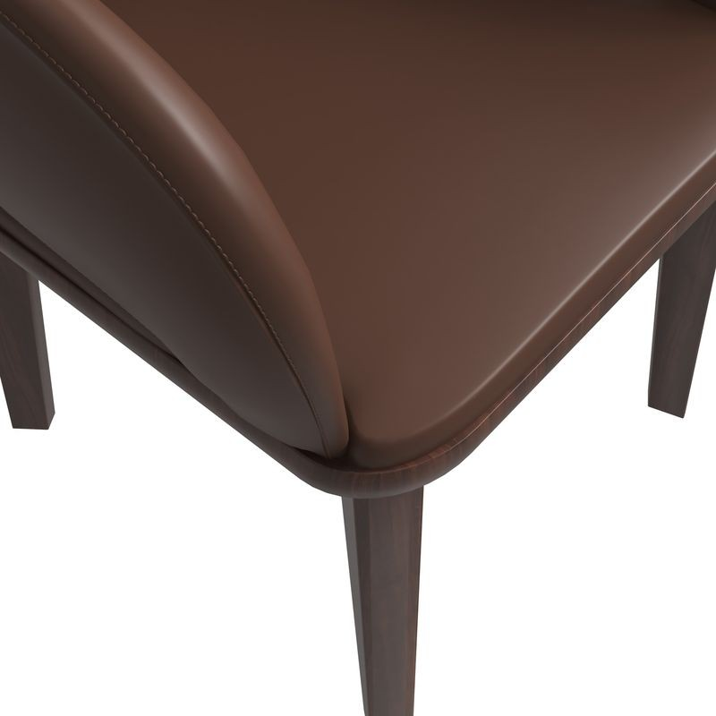 LeisureMod Vivara Collection Modern Dining Chair in Dark Brown Closeup.