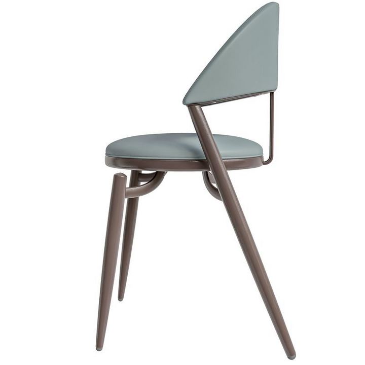 LeisureMod Venice Collection Modern Dining Chair In Light Grey Side View.