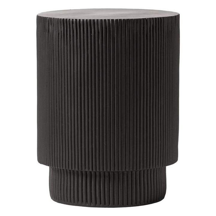 LeisureMod Eden Collection Fiberglass Outdoor Side Table in Black
