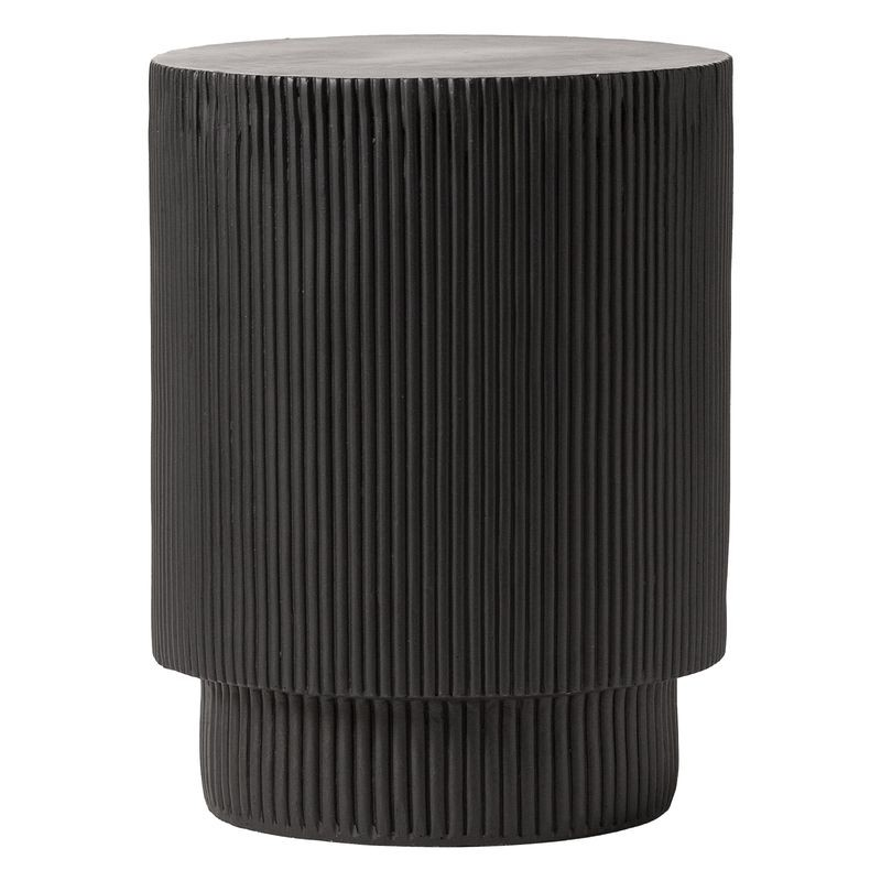 LeisureMod Eden Collection Fiberglass Outdoor Side Table in Black