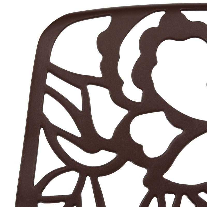 LeisureMod Modern Devon Aluminum Chair Brown Closeup.