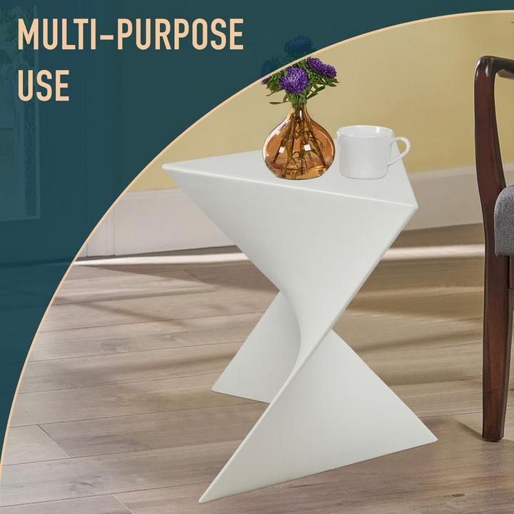 LeisureMod Randolph Modern Side Table Set of 2 White Multi-Purpose.
