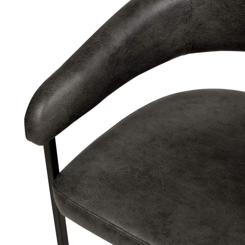 LeisureMod Aero Collection Modern Dining Chair in Charcoal Closeup.