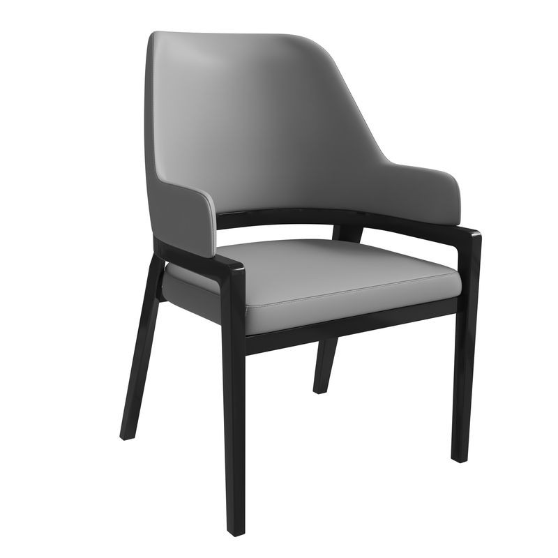 Leisuremod Ethora Collection Modern Wooden Dining Chair in Grey