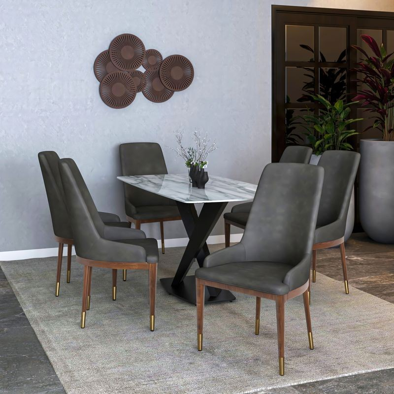 Leisuremod Viva Collection Modern Wooden Dining Chair in Mocha Brown