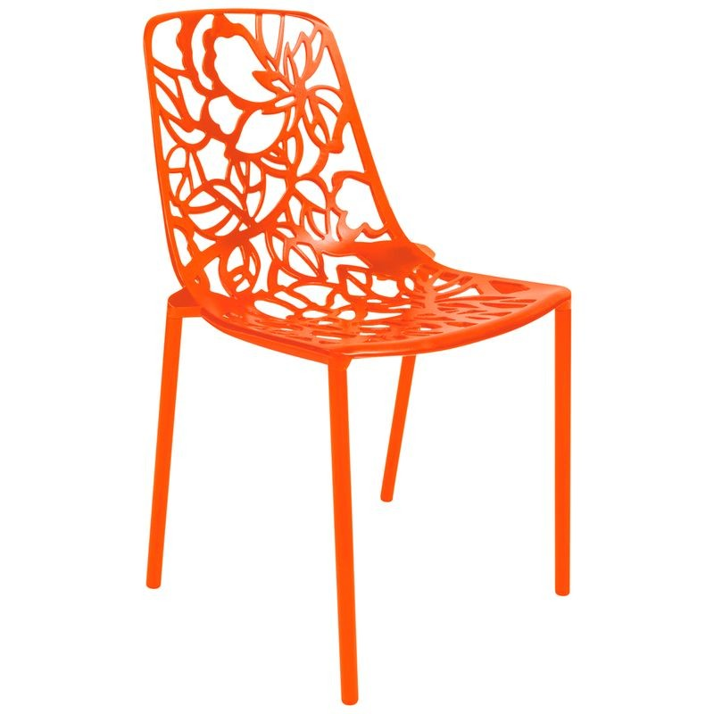 LeisureMod Modern Devon Aluminum Chair Orange