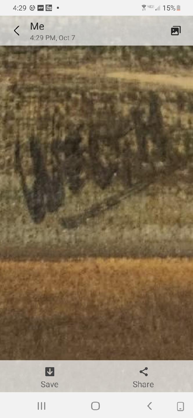 Antique Oil Painting Zoomed Signature Photo