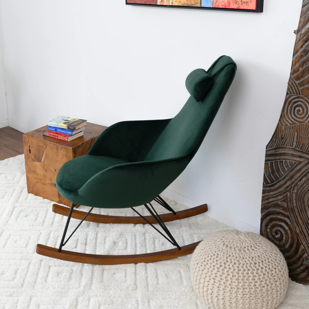 Chloe Mid Century Modern Rocker Livingroom and Bedroom Chair Photo.