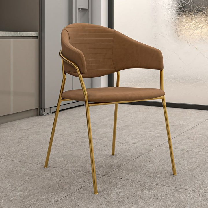 LeisureMod Bella Collection Modern Dining Chair in Brown with Background.