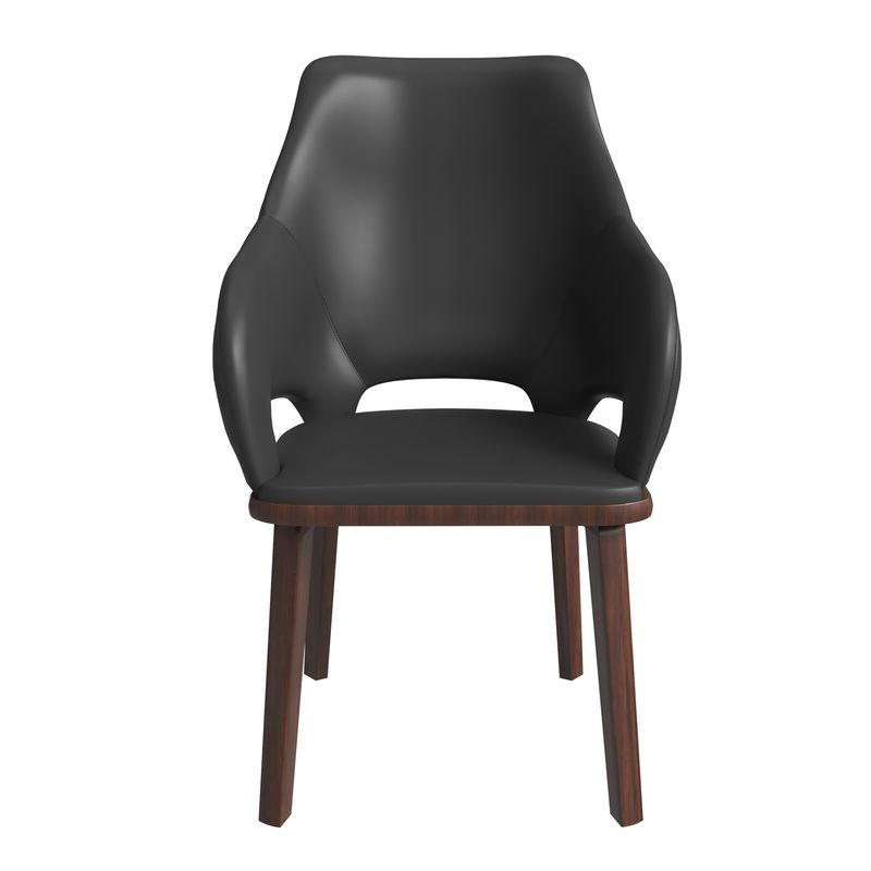 LeisureMod Vivara Collection Modern Dining Chair in Dark Grey Front View.