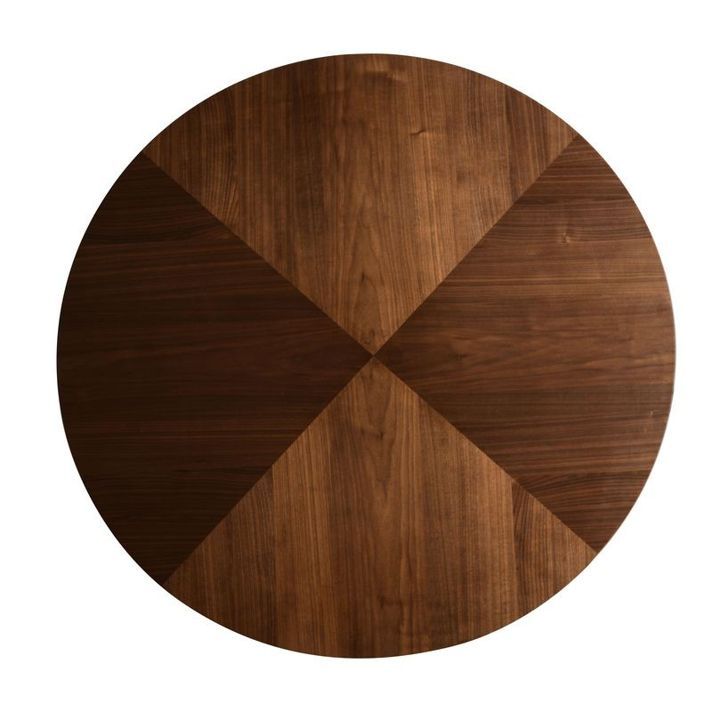 Leisuremod Fynix Collection Modern Dining Table in Walnut Top View.