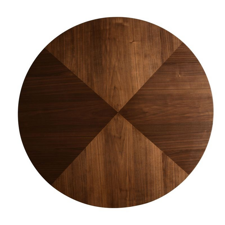 Leisuremod Fynix Collection Modern Dining Table in Walnut Top View.