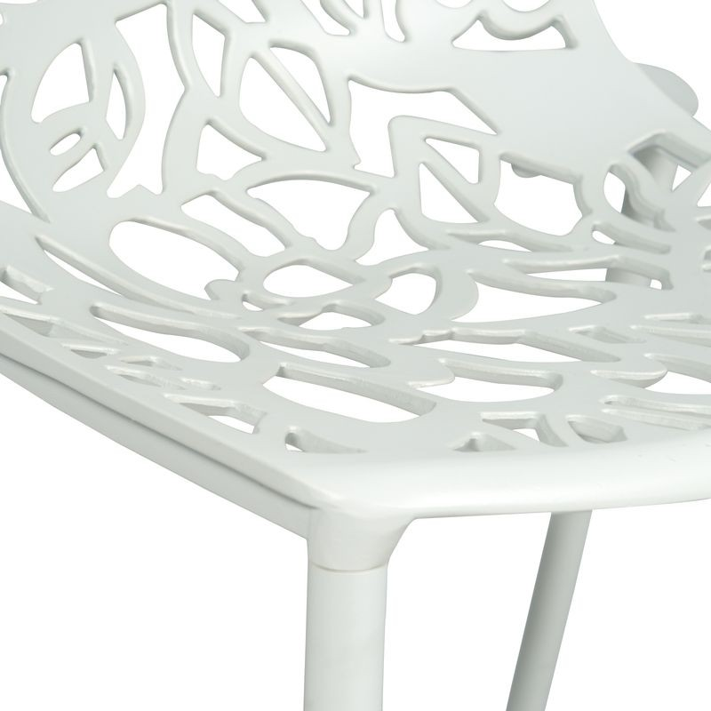 LeisureMod Modern Devon Aluminum Chair White Closeup.