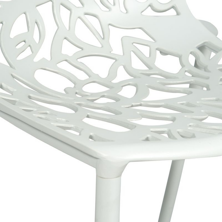 LeisureMod Modern Devon Aluminum Chair White Closeup.