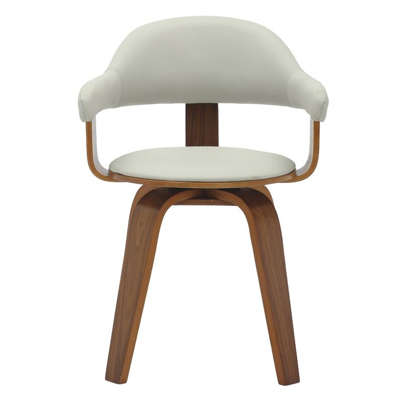 Modern Wooden Dining Chair with Walnut Color Frame in Grey from the Brivo Collection Front View