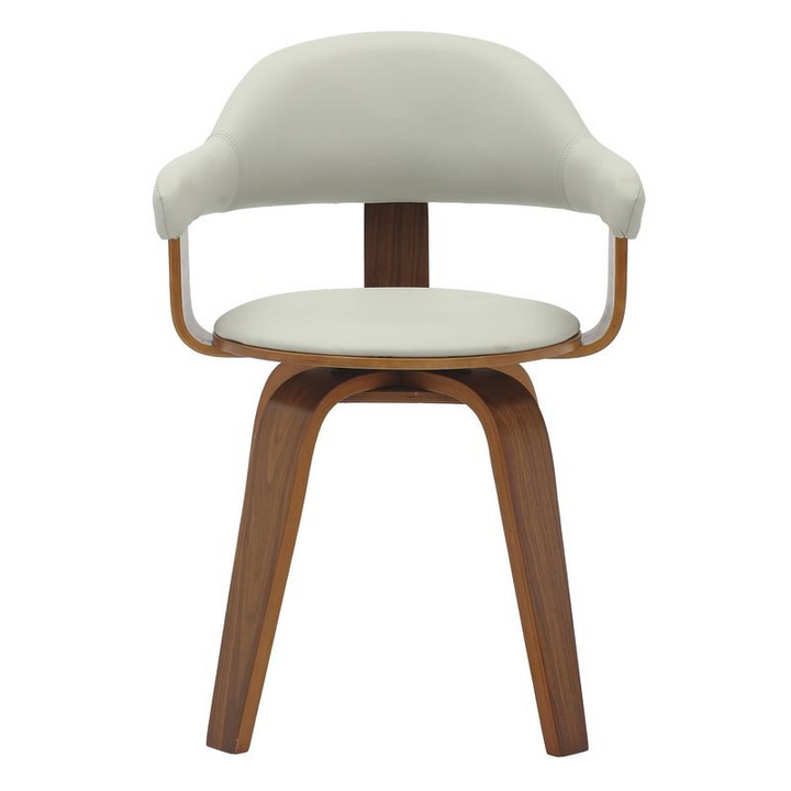 Modern Wooden Dining Chair with Walnut Color Frame in Grey from the Brivo Collection Front View