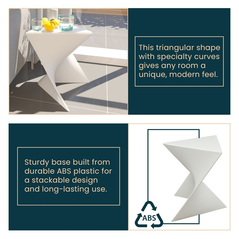 LeisureMod Randolph Modern Side Table Set of 2 White Photo.