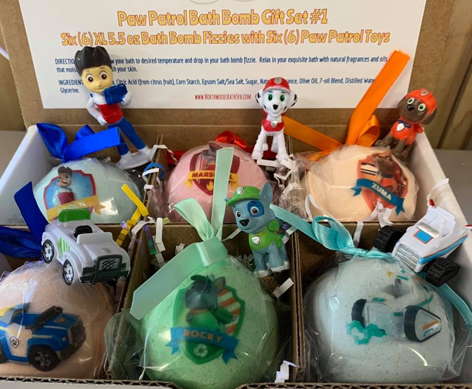6 XL Bath Bombs with Surprise PAWs Patrol Toys Inside
