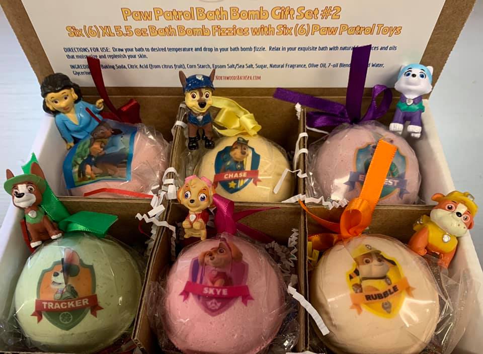 6 XL Bath Bombs with Surprise PAWs Patrol Toys Inside