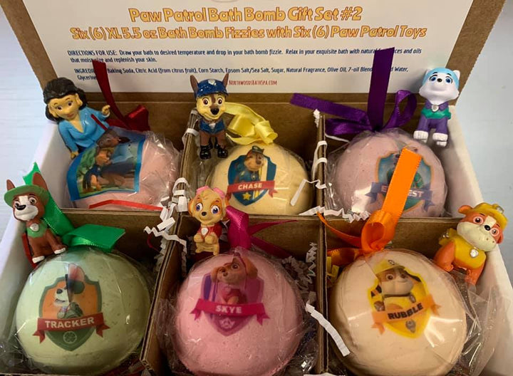 6 XL Bath Bombs with Surprise PAWs Patrol Toys Inside