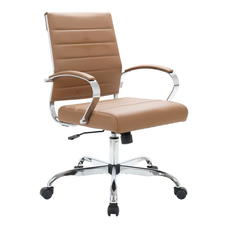 LeisureMod Benmar Leather Office Chair Brown