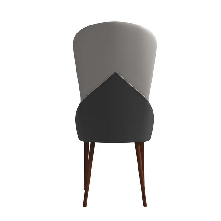 LeisureMod Havana Collection Modern Wooden Dining Chair in Grey Back Photo.