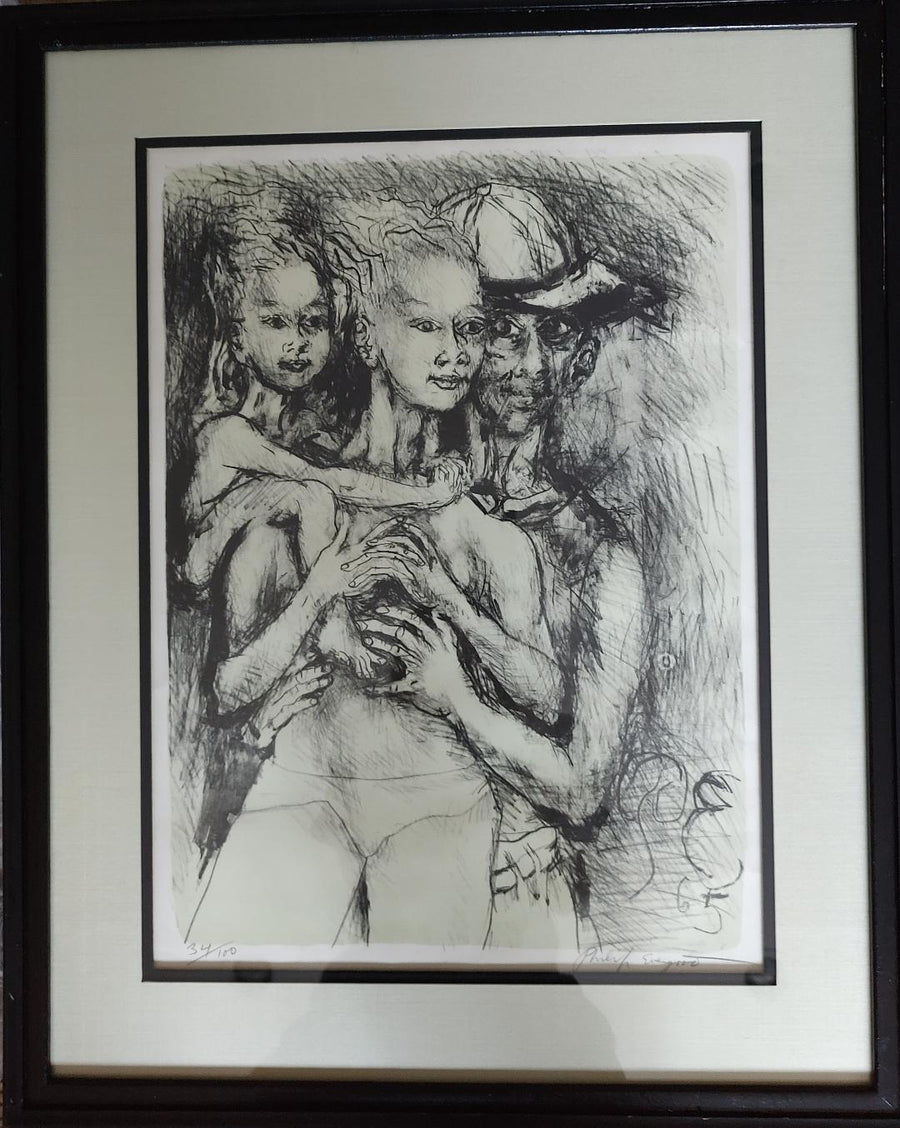Phillip Evergood Limited Edition Print Signed "The Family" Front Photo 