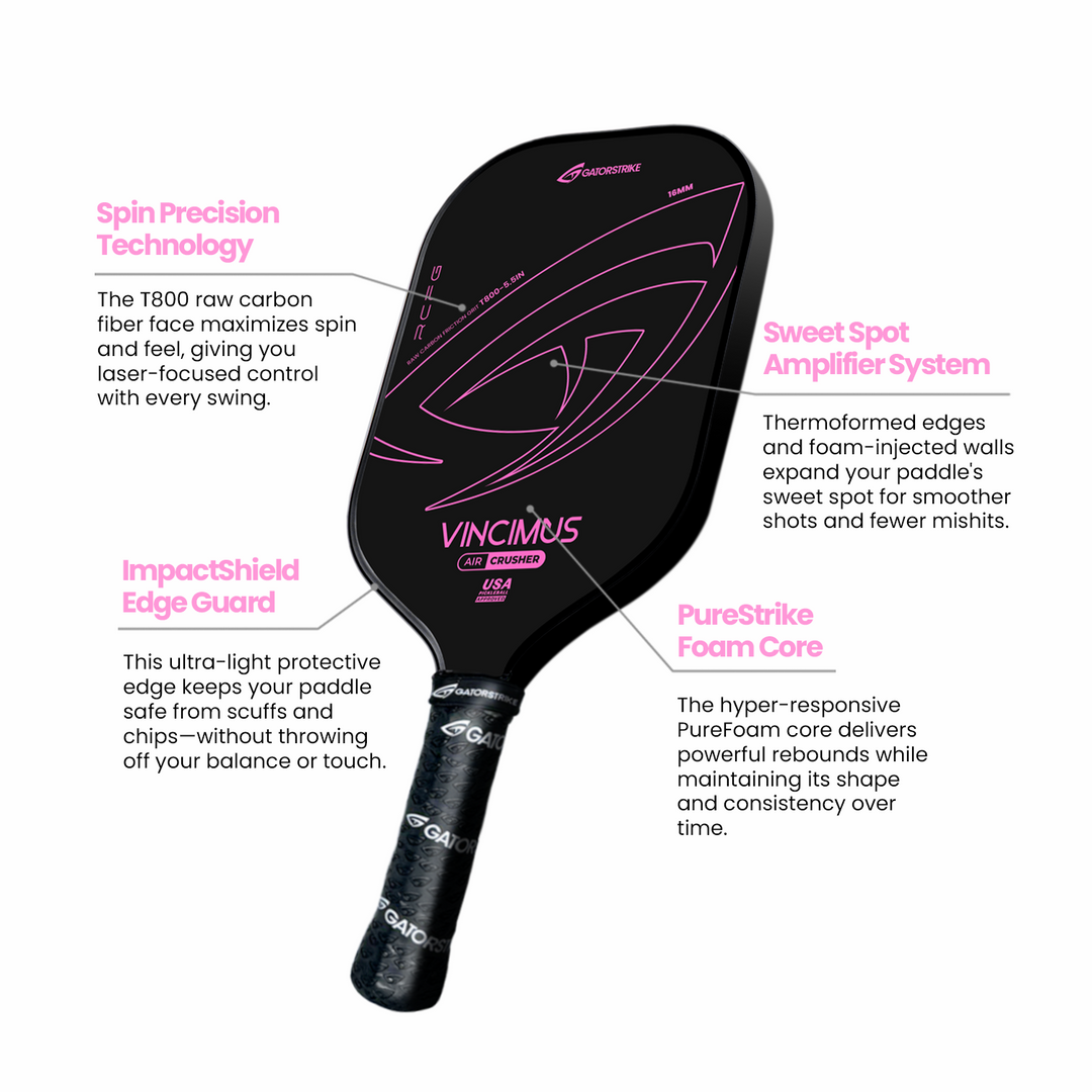 GATORSTRIKE™ Vincimus Air Crusher Pickleball Paddle Image Information.