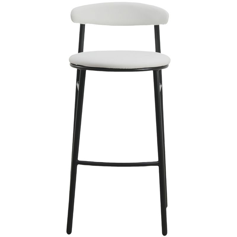 LeisureMod Lume Collection Modern Bar Stool in Grey Front View.